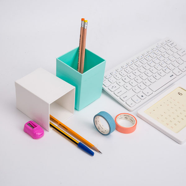 创意时尚糖果色方形塑料笔筒韩国简约办公学习用品桌面收纳