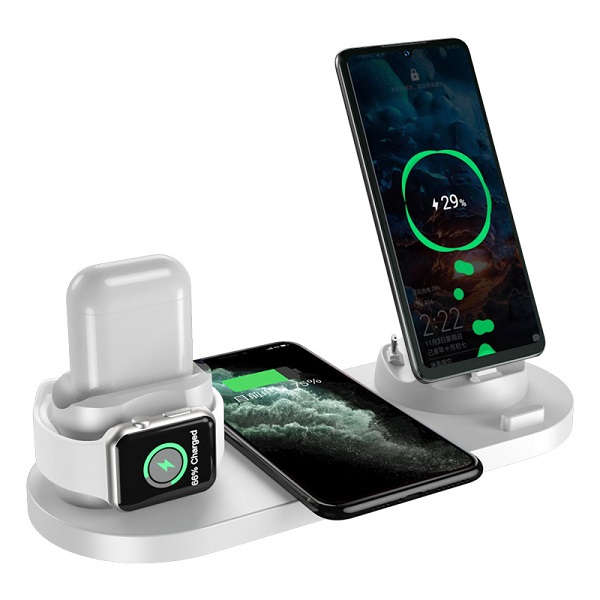 六合一适用于苹果手机无线充电器iphone专用耳机iwatch手表立式充电座