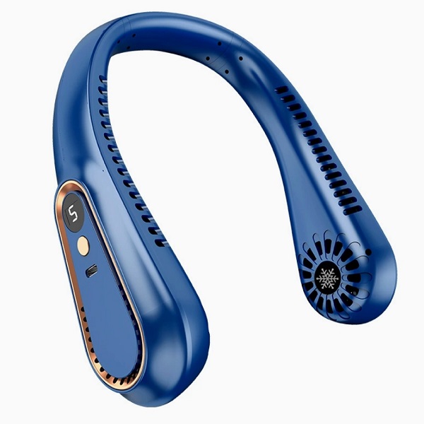 新款半导体制冷挂脖风扇USB充电无叶空调风扇户外便携挂脖小风扇