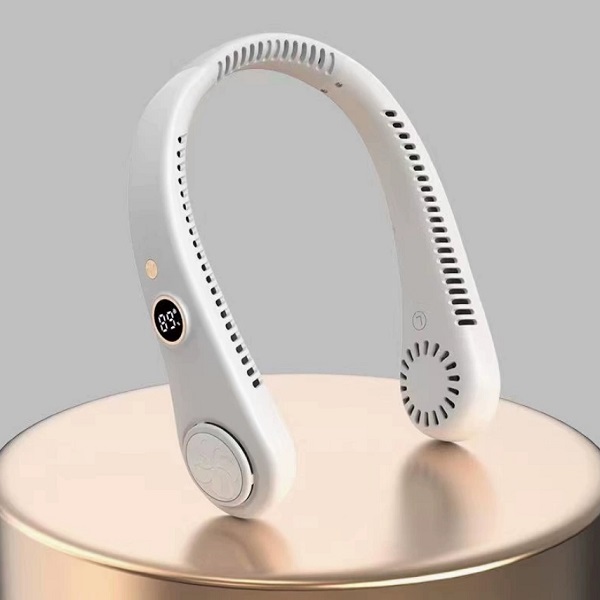 新款半导体制冷挂脖风扇USB充电无叶空调风扇户外便携挂脖小风扇